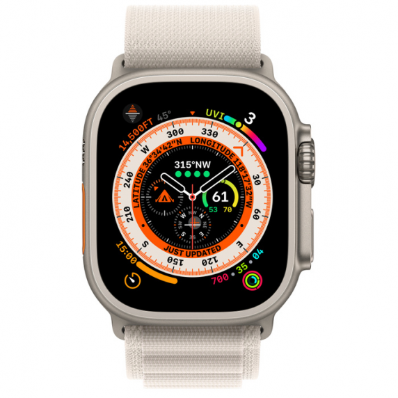 Apple Watch Ultra 49 mm Titanium Case with Starlight Alpine Loop
